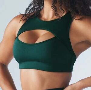 Savage X Fenty Hotline Sports Bra Womens XL Dark Green Medium Impact Racerback